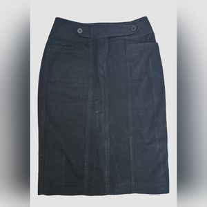 Kenneth Cole New York Black Denim Jean Skirt Women's 8 Knee Length Skirt Pencil